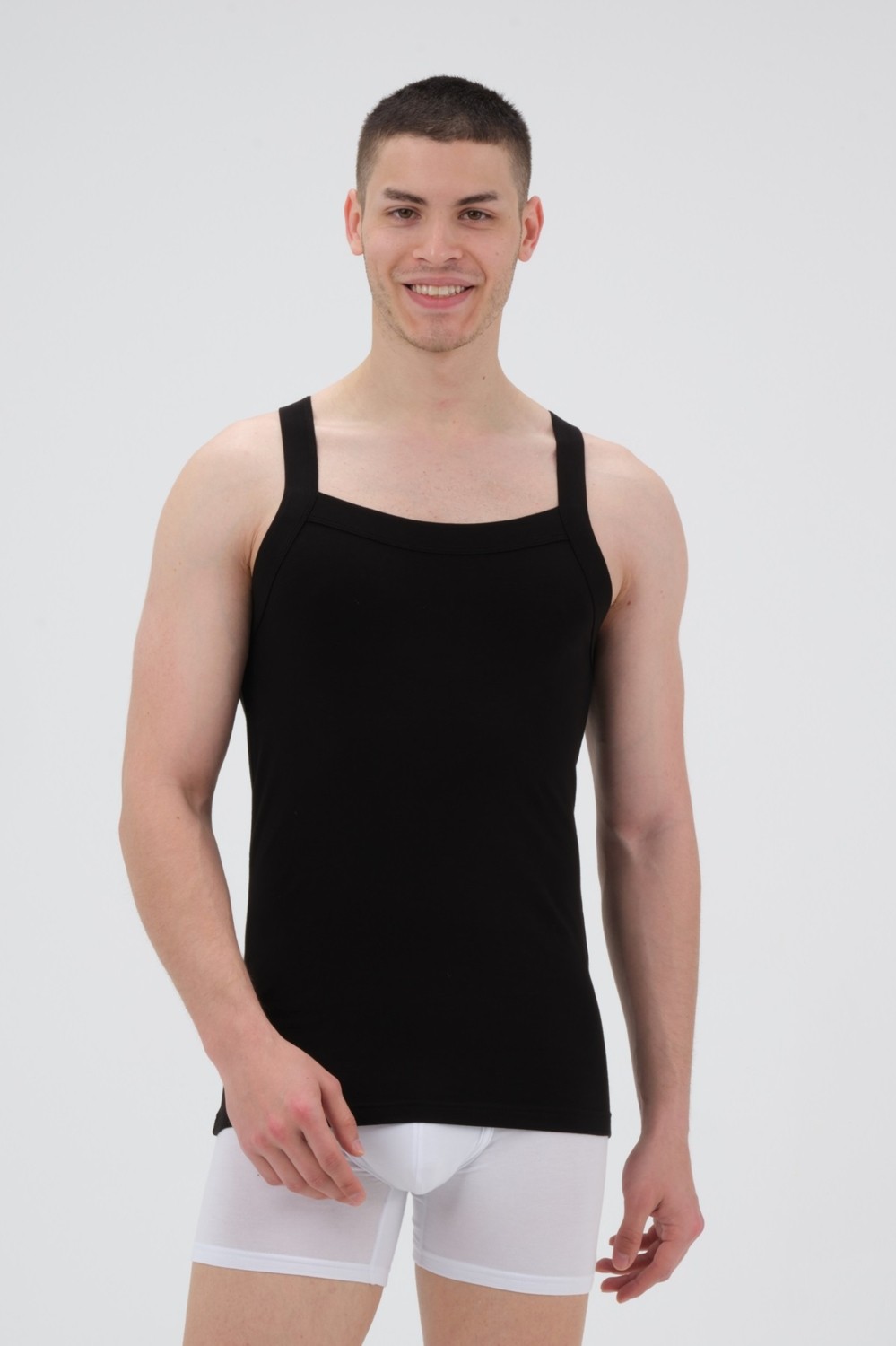 FSM 1453 Fsm1453 Erkek Pamuklu Süprem Penye Slim Fit Sporcu Likralı Atlet 2'li -1007