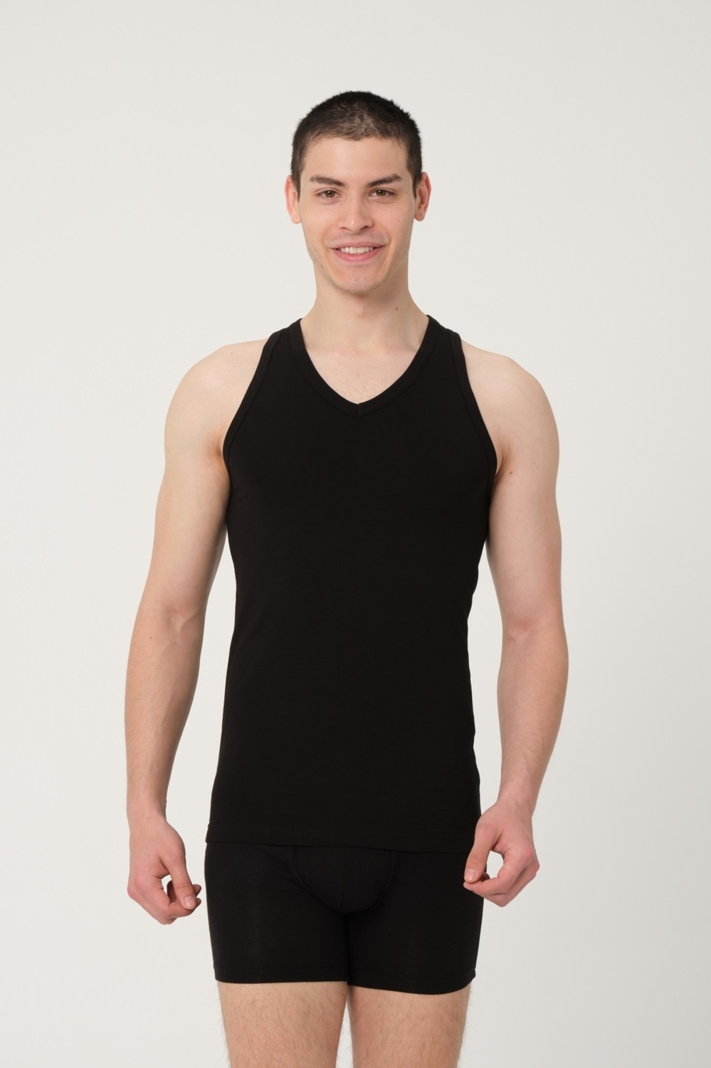 FSM 1453 Fsm1453 Erkek Pamuklu Süprem Penye Slim Fit V-Yaka Sporcu Likralı Atlet 6'lı - 1008 görsel 2