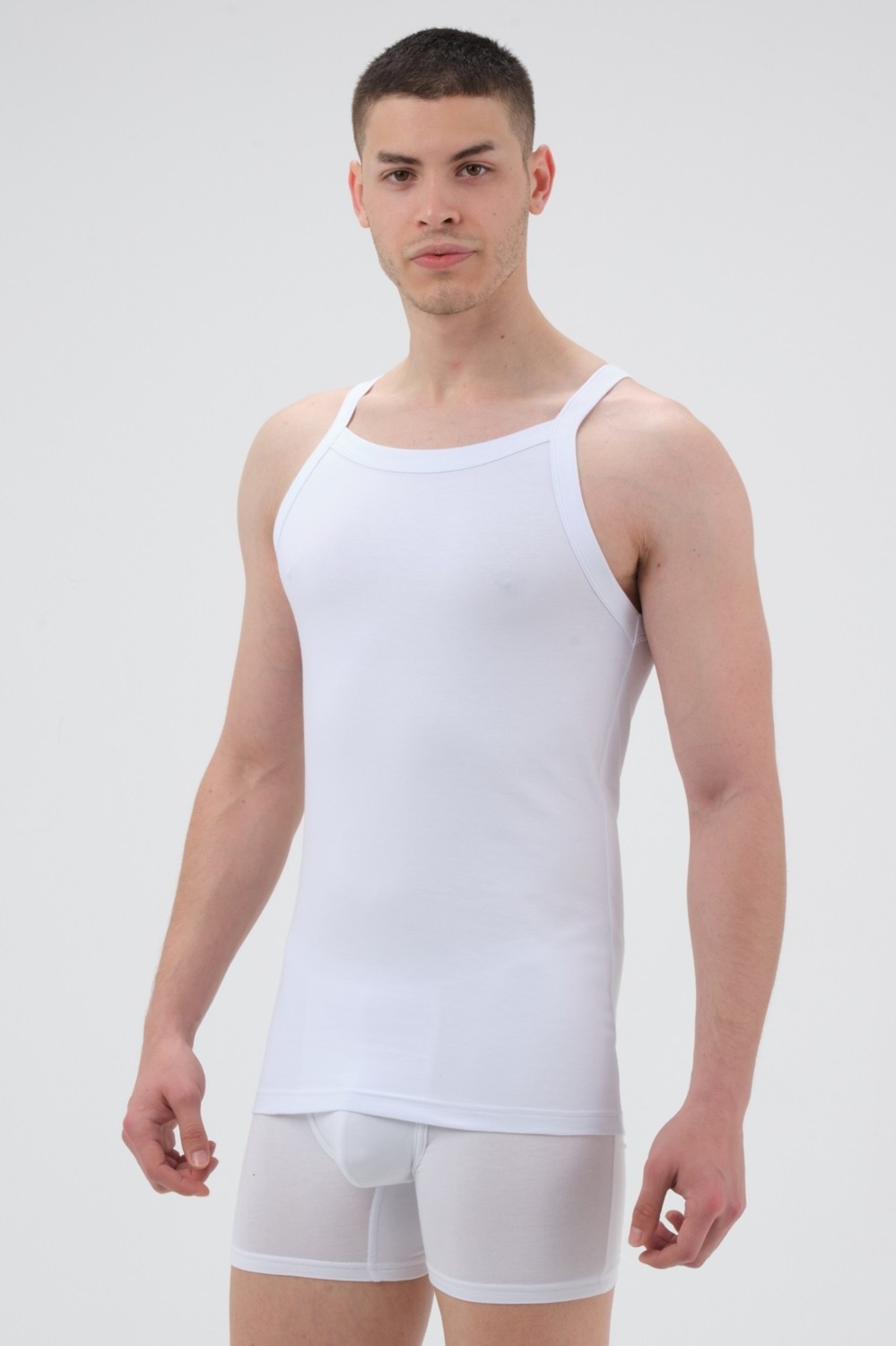 FSM 1453 Fsm1453 Erkek Pamuklu Süprem Penye Slim Fit Ince Askılı Sporcu Likralı Atlet 6'lı -1006 görsel 3