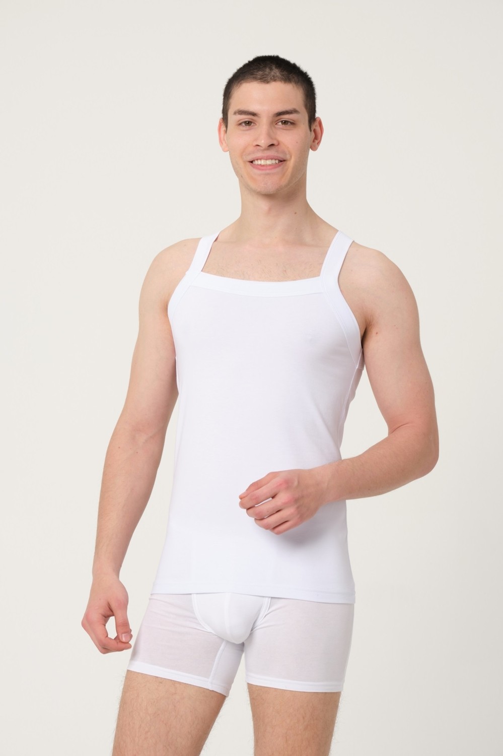 FSM 1453 Fsm1453 Erkek Pamuklu Süprem Penye Slim Fit Sporcu Likralı Atlet 2'li -1007 görsel 3