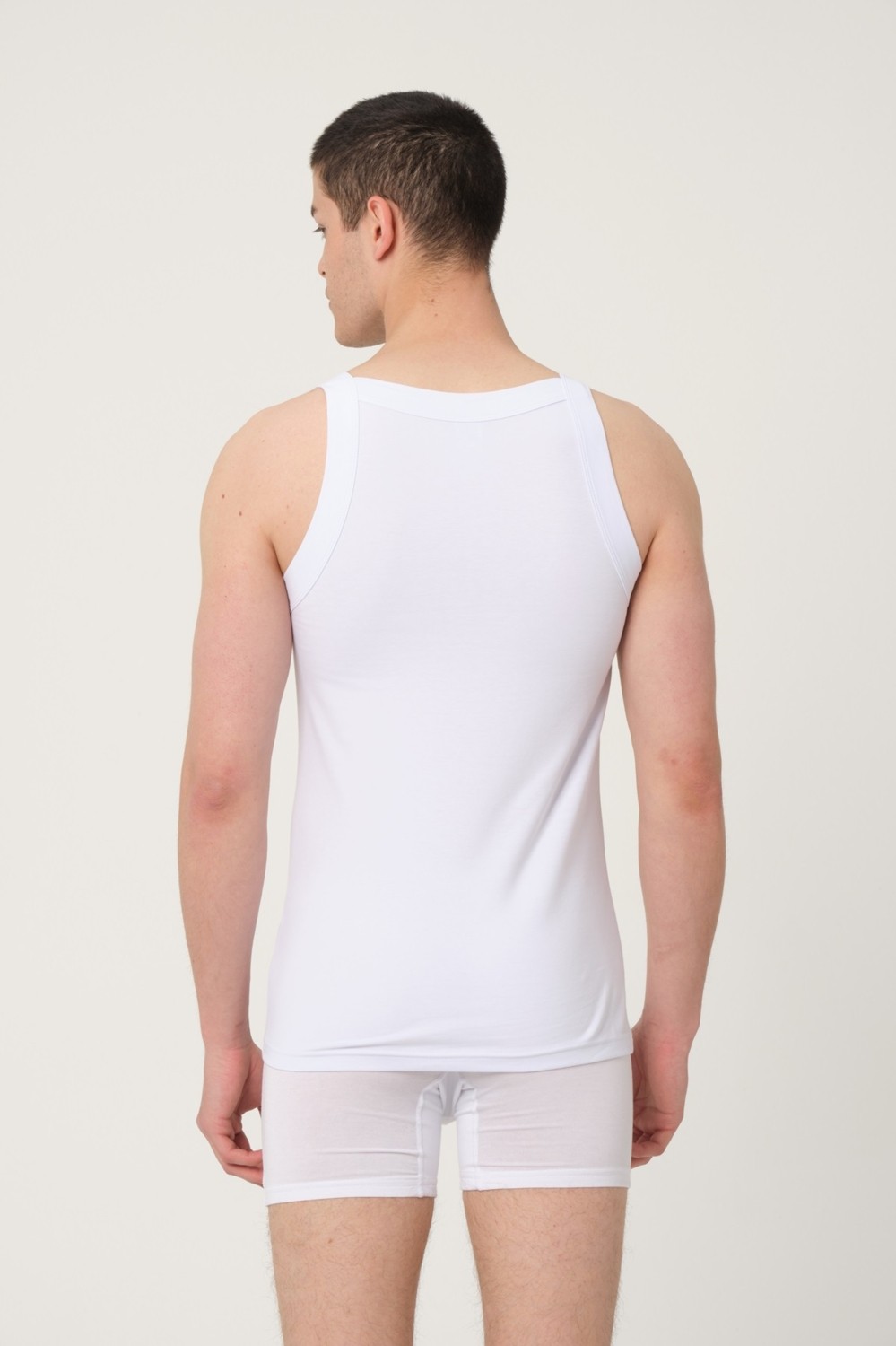 FSM 1453 Fsm1453 Erkek Pamuklu Süprem Penye Slim Fit Sporcu Likralı Atlet 2'li -1007 görsel 4