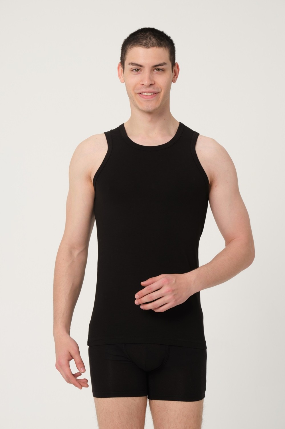 FSM 1453 Fsm1453 Erkek Pamuklu Süprem Penye Slim Fit Halter Yaka Likralı Atlet 6'lı - 1019 görsel 2