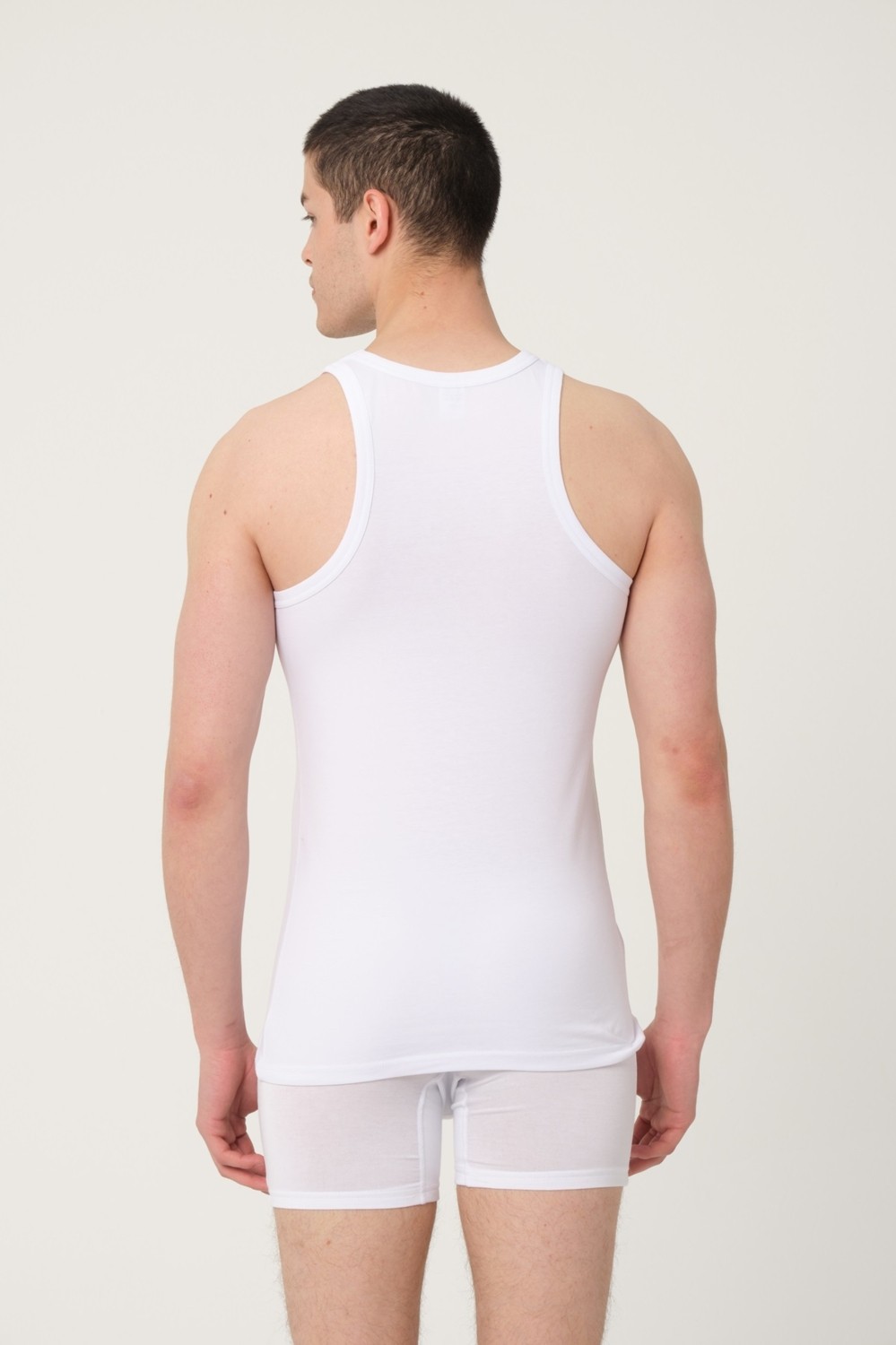 FSM 1453 Fsm1453 Erkek Pamuklu Süprem Penye Slim Fit Halter Yaka Sporcu Likralı Atlet 6'lı - 1004 görsel 4