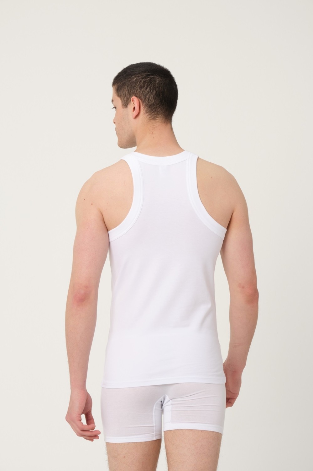 FSM 1453 Fsm1453 Erkek Pamuklu Süprem Penye Halter Yaka Sporcu Likralı Atlet 6'lı -1021 görsel 4