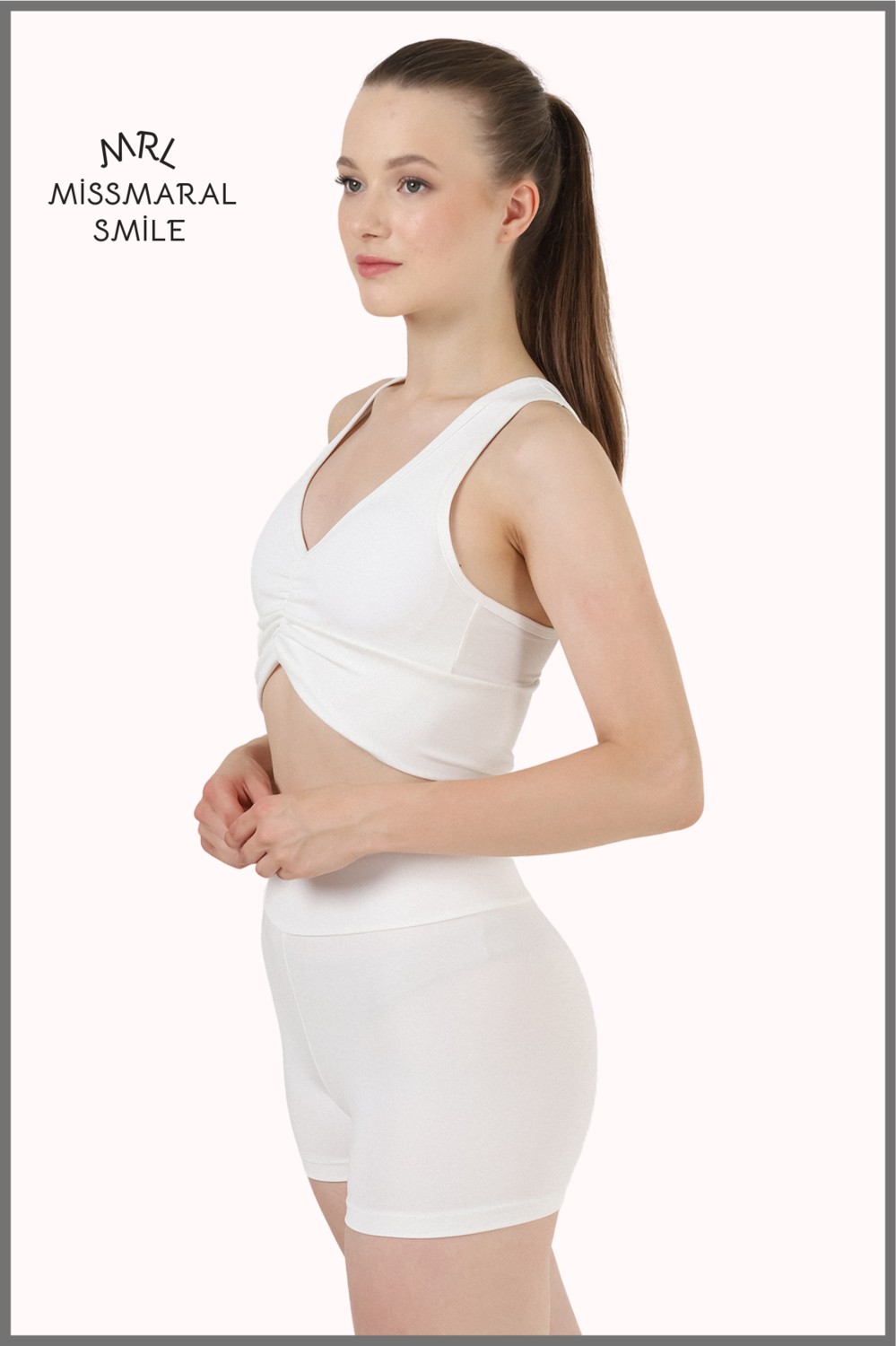 Miss Maral Kadın Antrasit Mini Şort Boxer Yüksek Bel Fit Görünüm 11080 görsel 3
