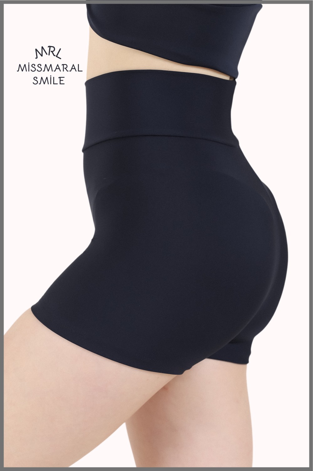 Miss Maral Kadın Antrasit Mini Şort Boxer Yüksek Bel Fit Görünüm 11080 görsel 6