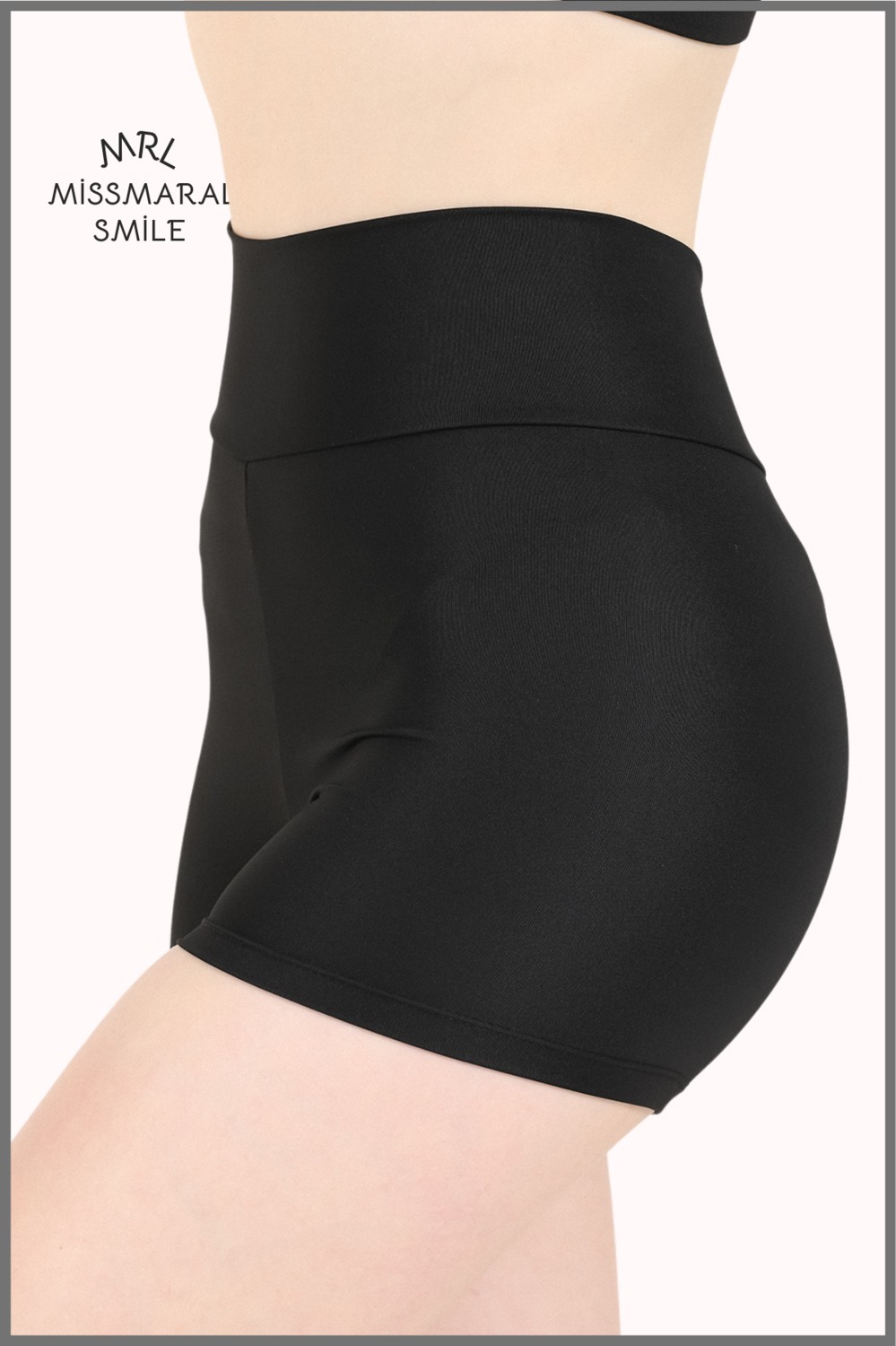 Miss Maral Kadın Antrasit Mini Şort Boxer Yüksek Bel Fit Görünüm 11080
