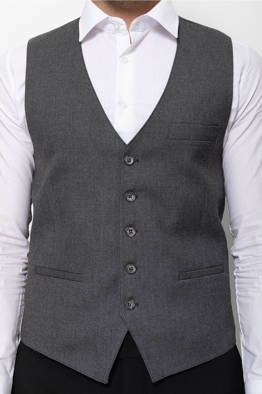 MCR Slim Fit Klasik Erkek Yelek Düz Lacivert Renk Hakim Yaka ile Şık Görünüm görsel 7