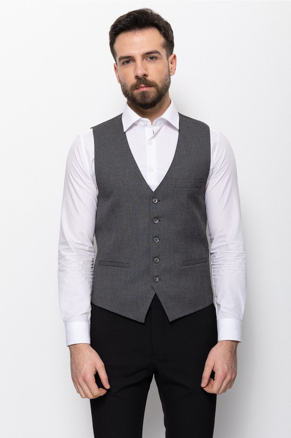 MCR Slim Fit Klasik Erkek Yelek Düz Lacivert Renk Hakim Yaka ile Şık Görünüm görsel 8