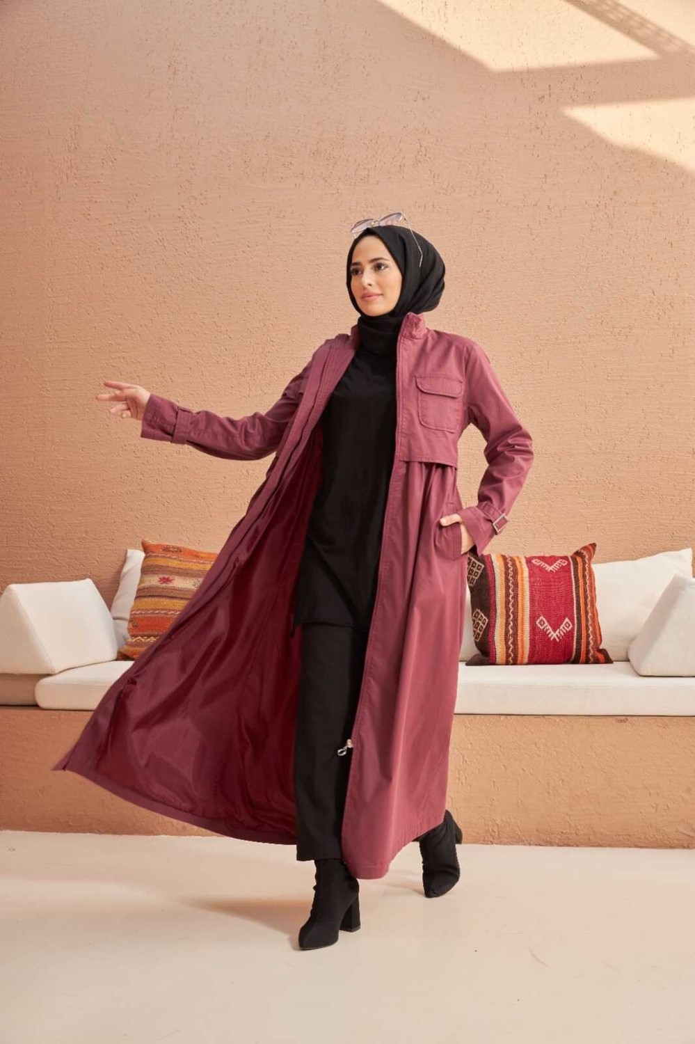 Neways 6302-TRENÇKOT Gül Kurusu görsel 2
