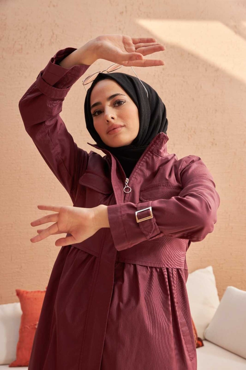 Neways 6302-TRENÇKOT Gül Kurusu görsel 3