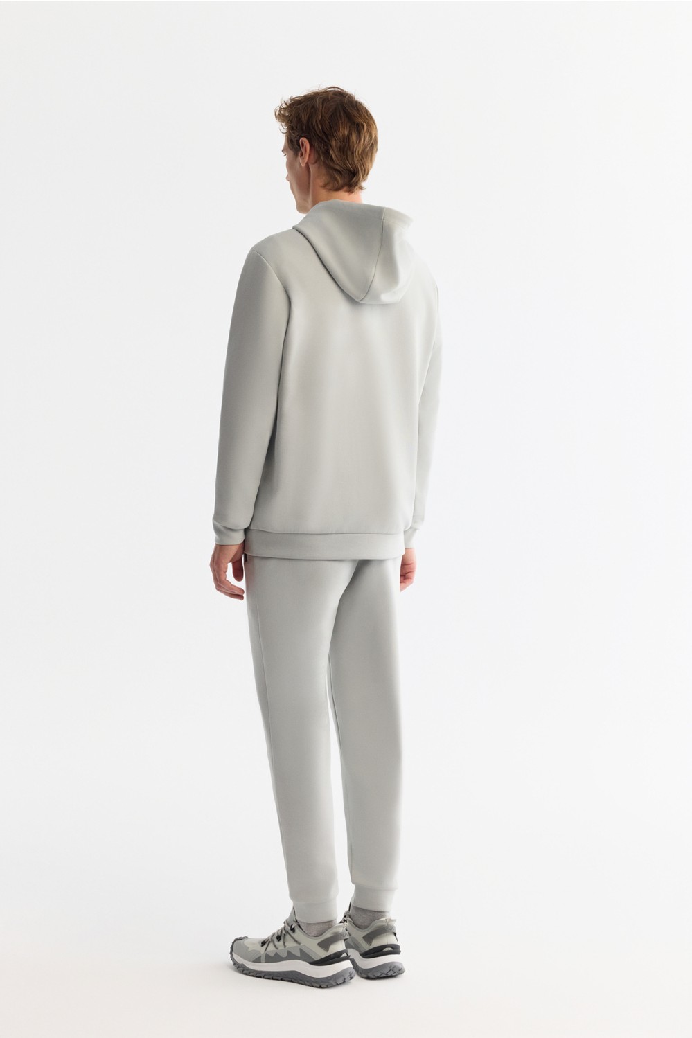 AVVA Erkek Antrasit Kapüşonlu Esnek Yumuşak Doku İnterlok Kumaş Regular Fit Sweatshirt B001101 görsel 8