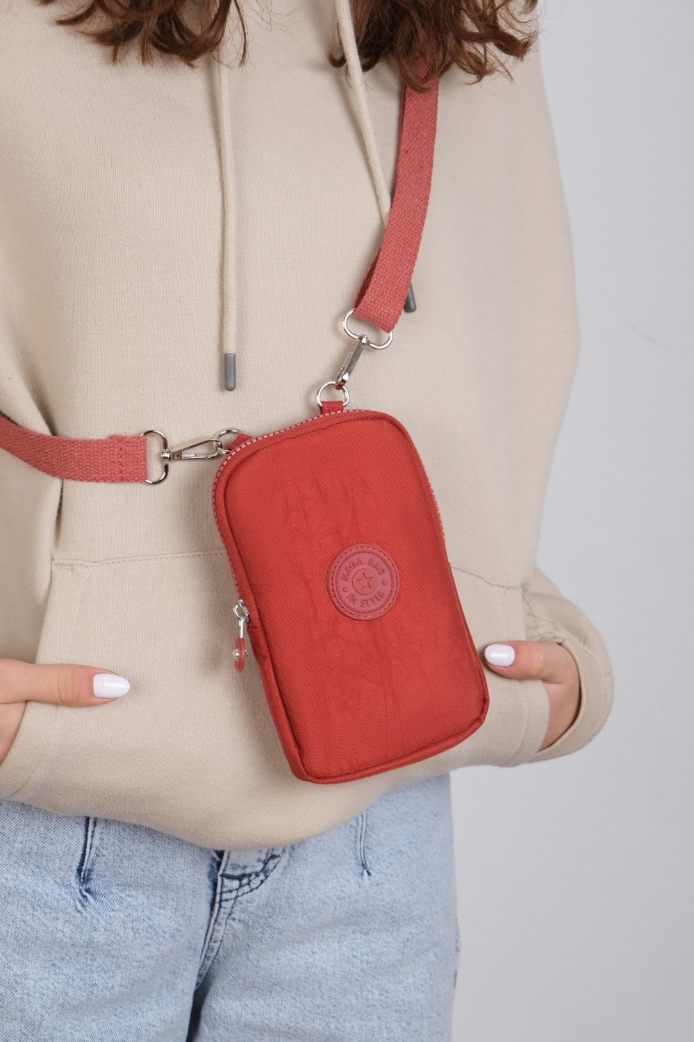 Mega Bag M 226 Mega Bag Krinkıl Kumaş Küçük Omuz Çantası, Telefonluk