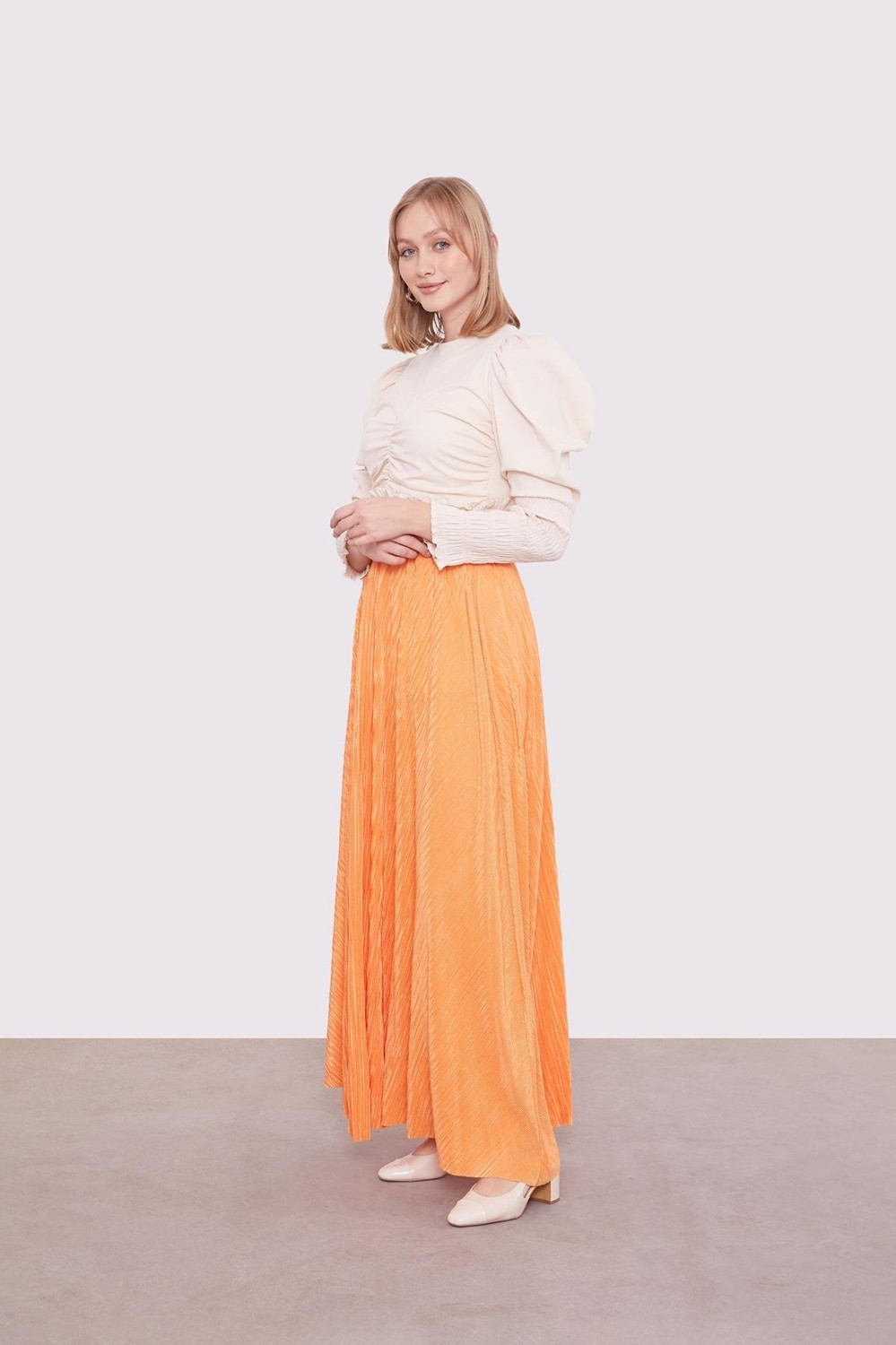 Lêvi D'or Oranj Pileli Etek görsel 2