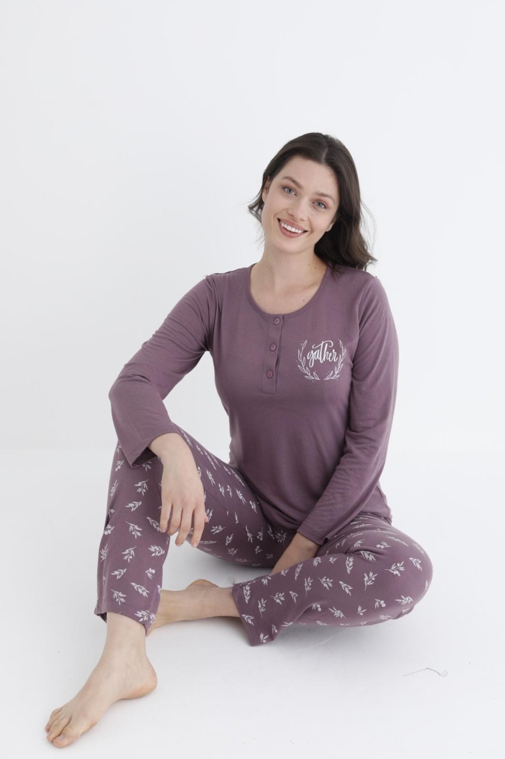 Alperi Uzun Kol Mevsimlik Pijama Takımı Viskon Alperi 790-31