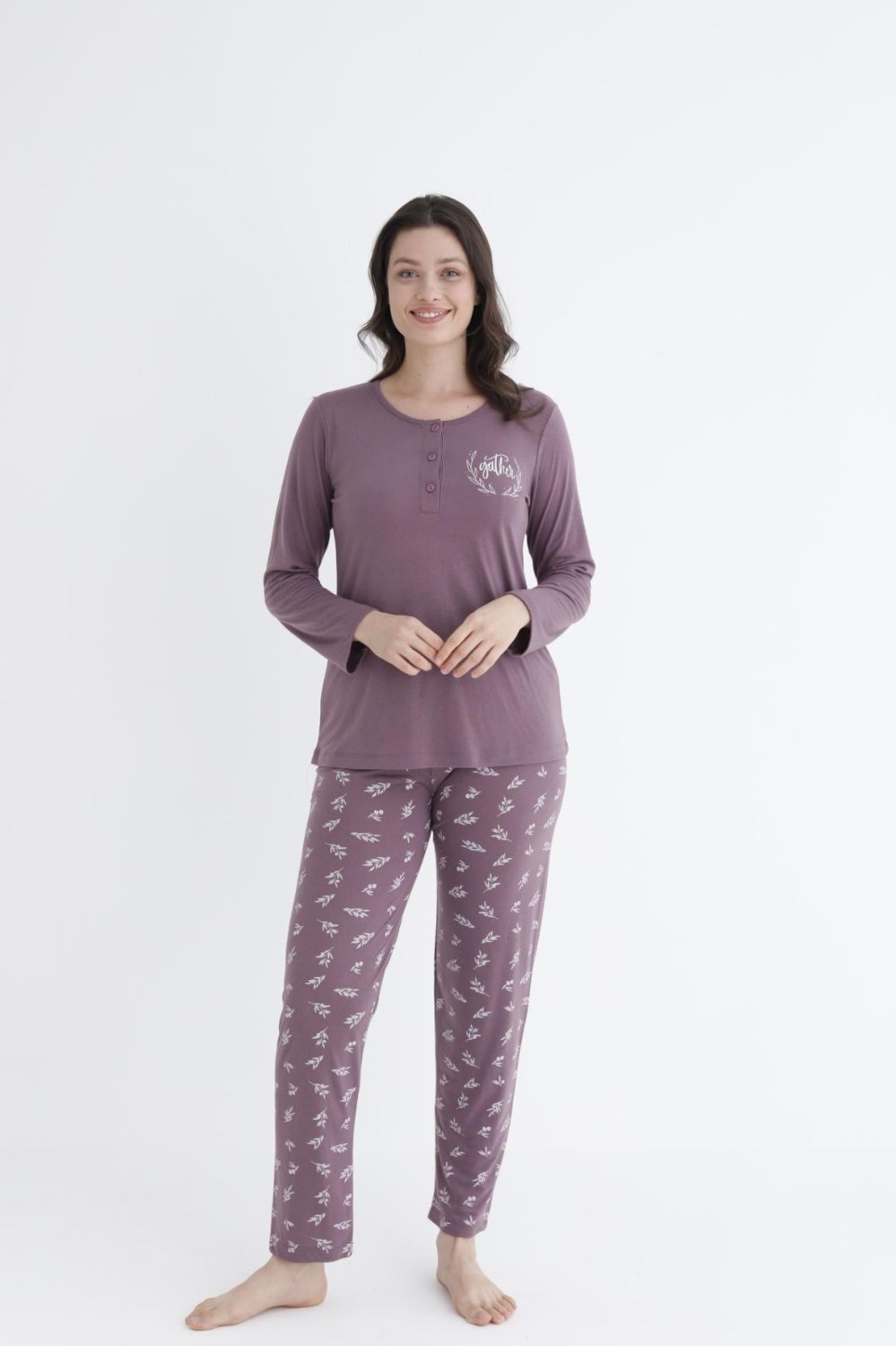 Alperi Uzun Kol Mevsimlik Pijama Takımı Viskon Alperi 790-31 görsel 2