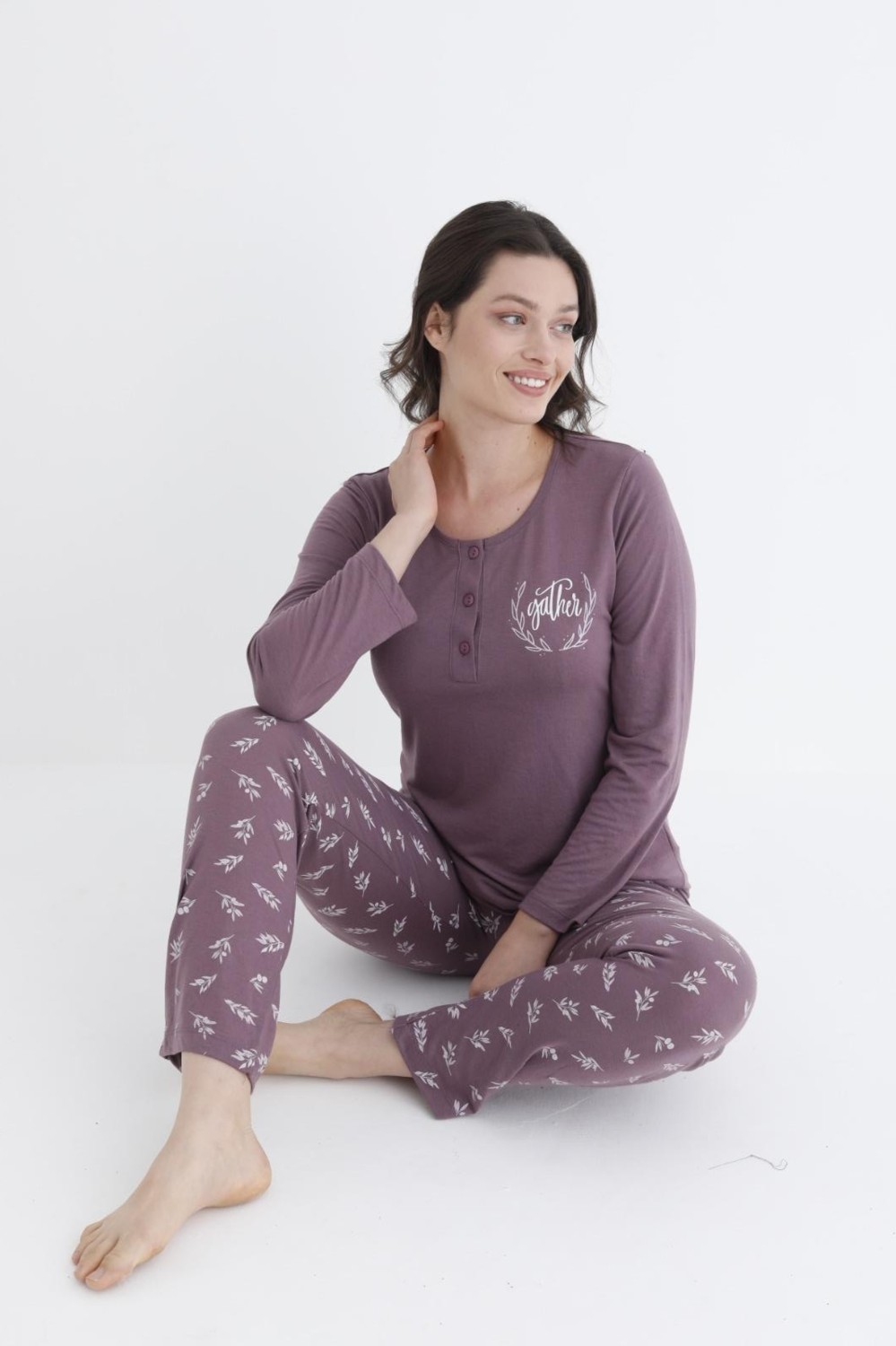 Alperi Uzun Kol Mevsimlik Pijama Takımı Viskon Alperi 790-31 görsel 3