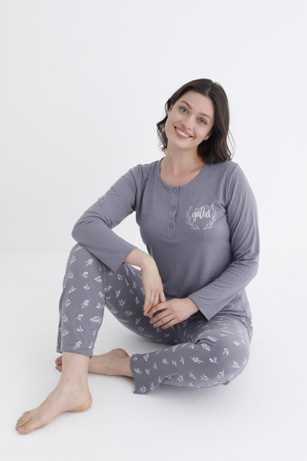 Alperi Uzun Kol Mevsimlik Pijama Takımı Viskon Alperi 790-31 görsel 6