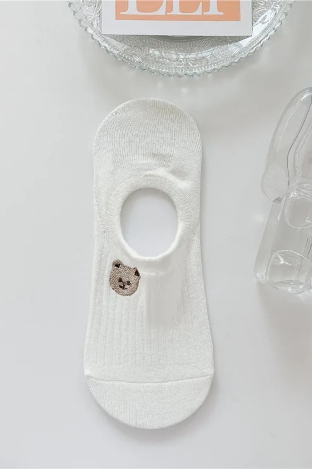 Hitit Socks Kadın 10 Çift Premium Çiçek ve Hayvan Desenli Görünmez Babet Çorap Şeker Beyazı görsel 4