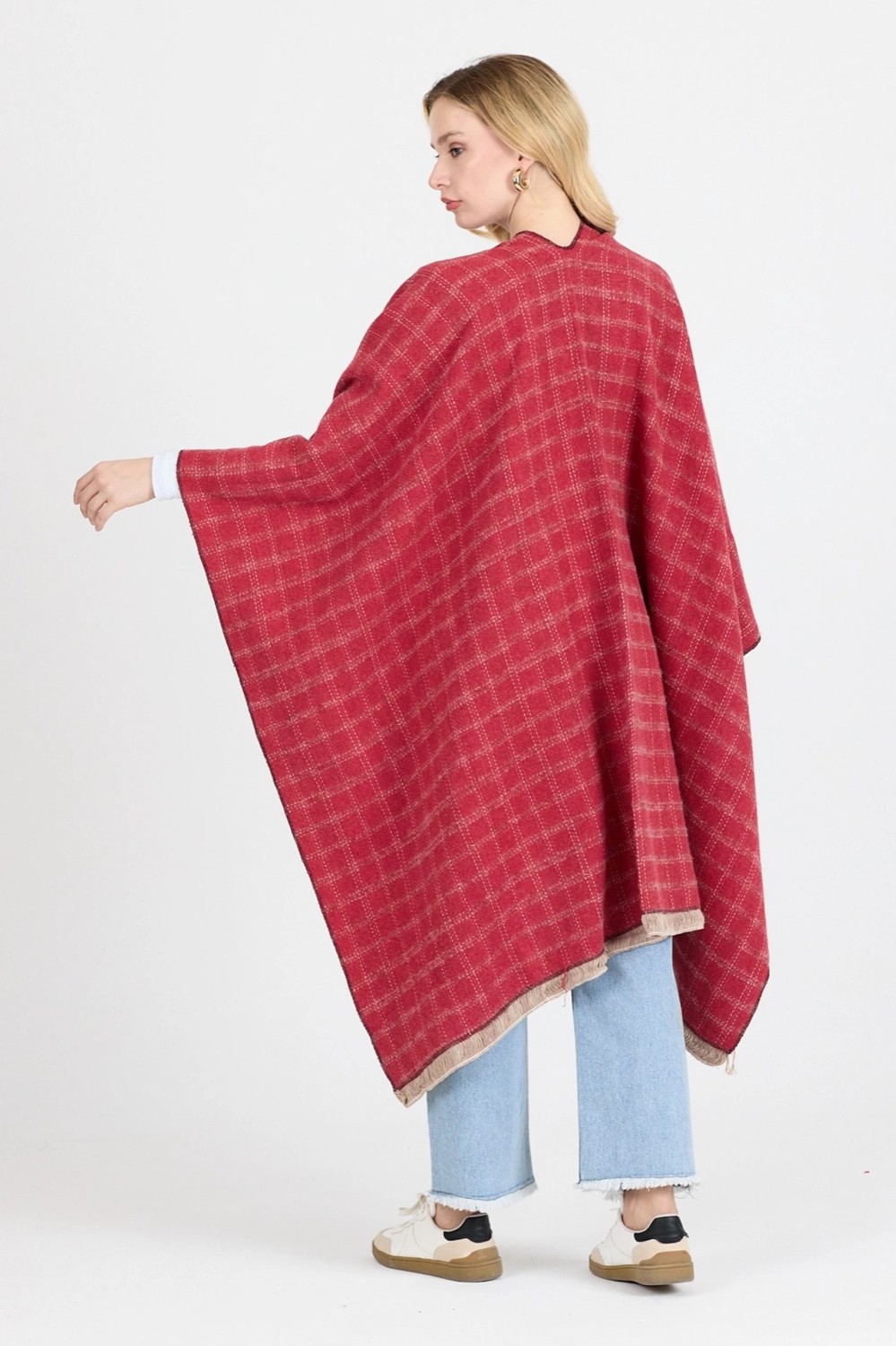 Combing Panço - Pamuk Polyester Karışımlı Şık ve Kaliteli Kumaş-Kırmızı görsel 3