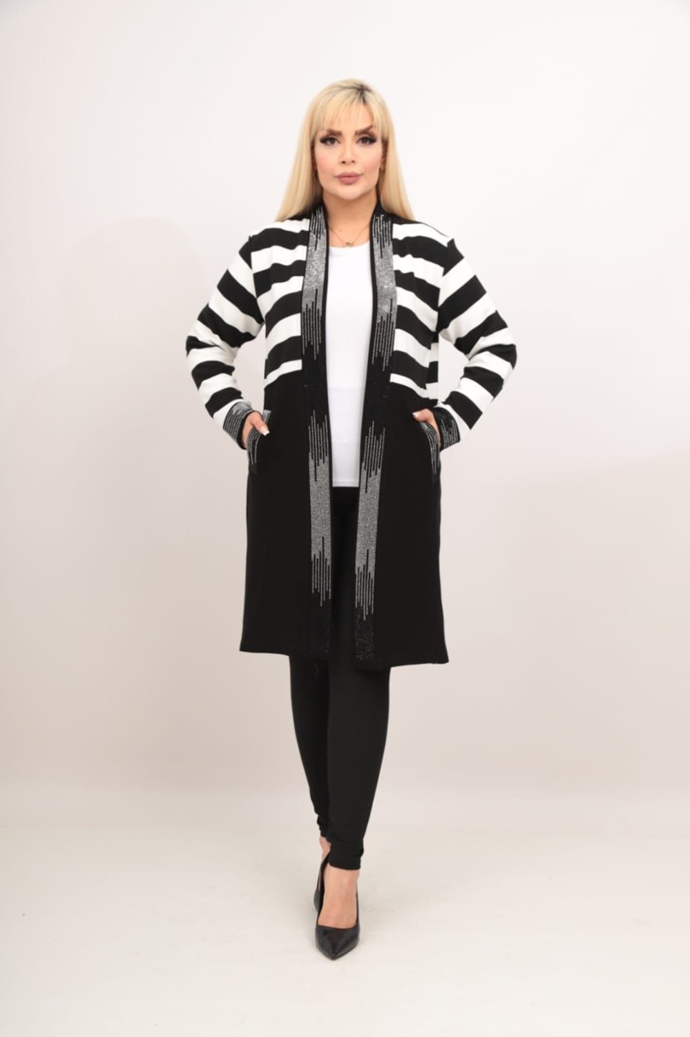Ymn collection Taşlı Kap Hırka Büyük Beden görsel 2
