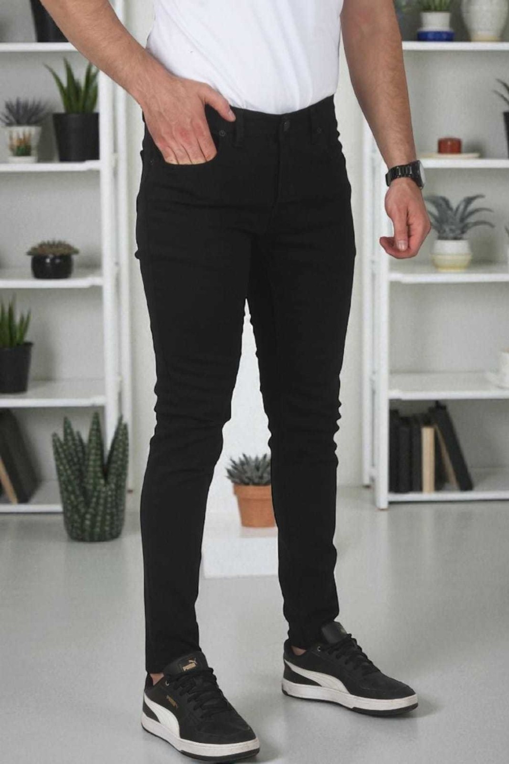 Deepsea Siyah Likralı Jeans Skinny Fit Esnek Kot Pantolon 2004157