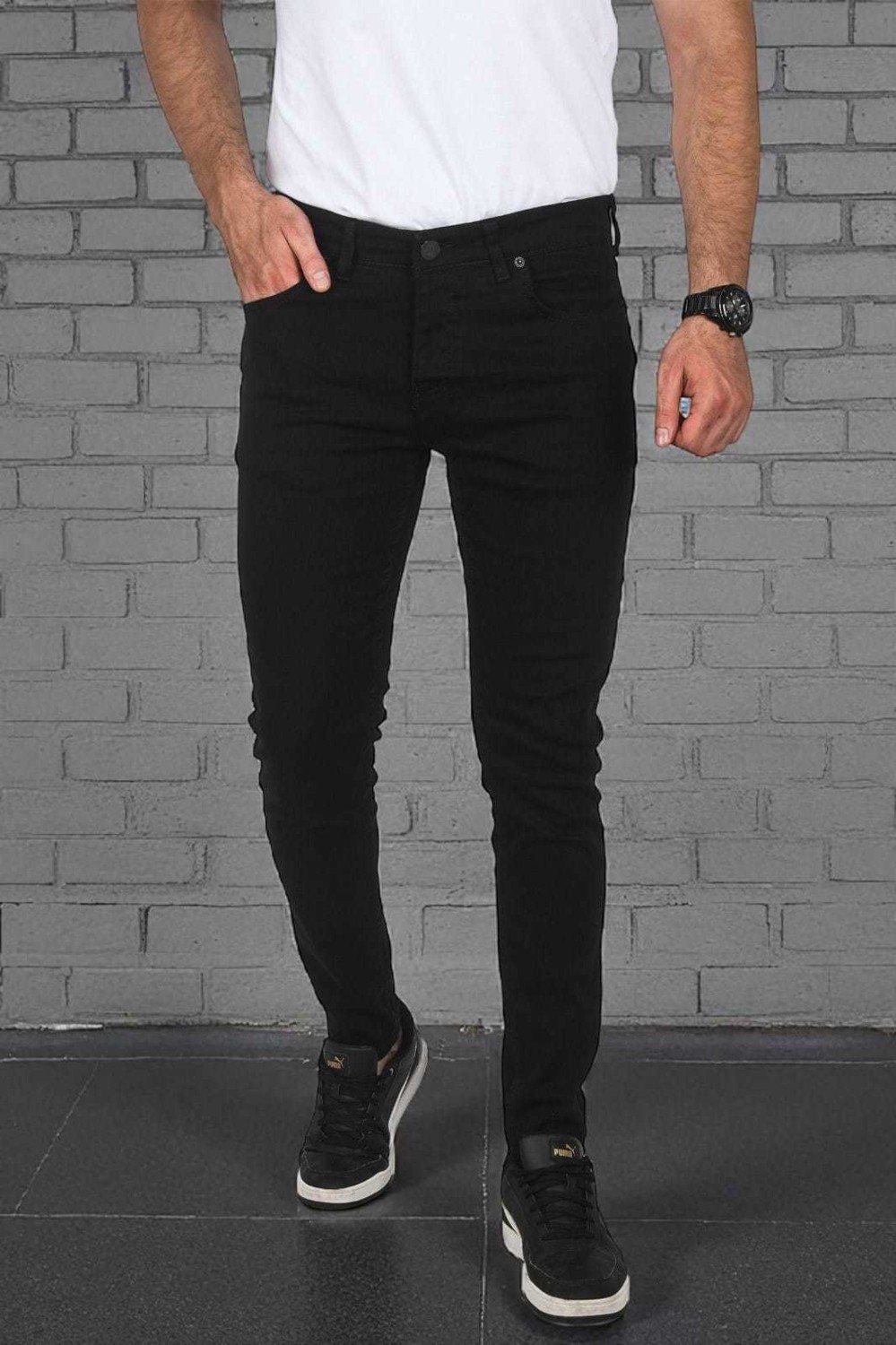 Deepsea Siyah Likralı Jeans Skinny Fit Esnek Kot Pantolon 2004157 görsel 5