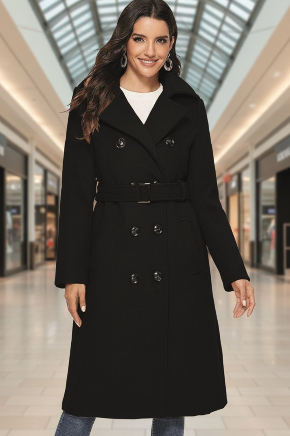 Barbora Aksesuarlı Kaşe Kaban Kemer Detaylı