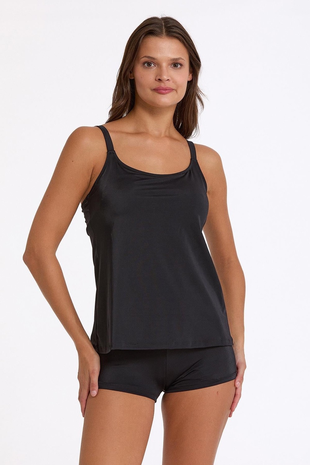 Argento Düz Renk Tankini Takım Siyah 0063-3001