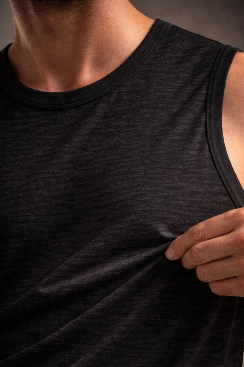 Marsilyan Erkek Flamlı Kumaş Kolsuz Atlet Günlük Fitness Spor T-Shirt - Siyah görsel 4