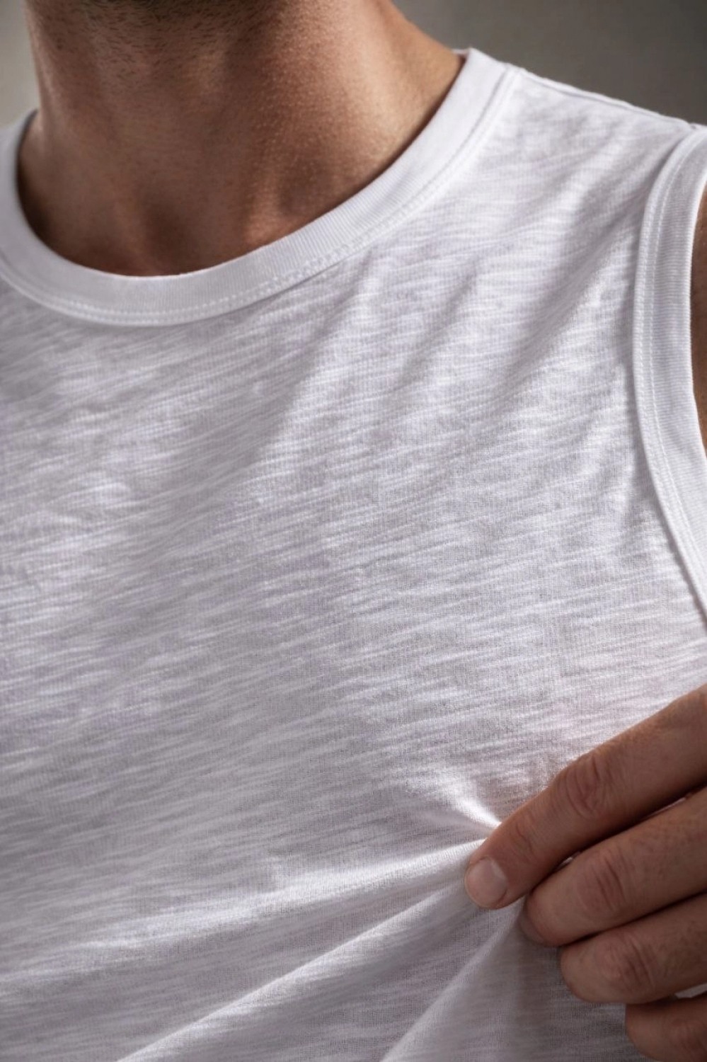 Marsilyan Erkek Flamlı Kumaş Kolsuz Atlet Günlük Fitness Spor T-Shirt - Beyaz