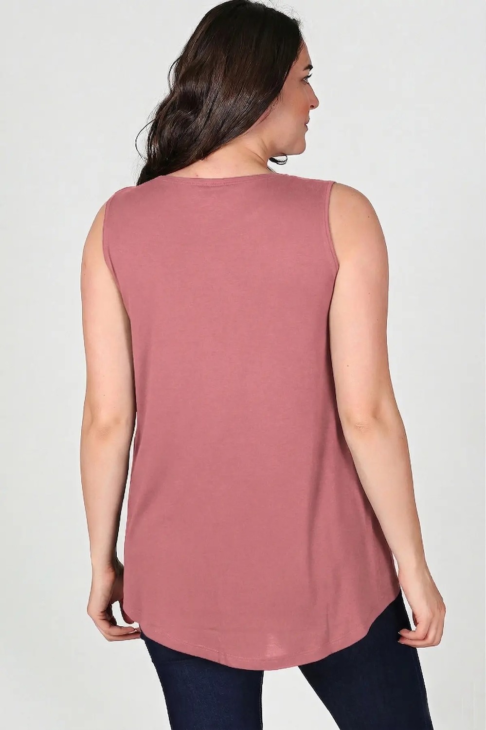 Curvy Trend Büyük Beden Daisies Baskılı Kolsuz Viskon Basic Bluz görsel 2