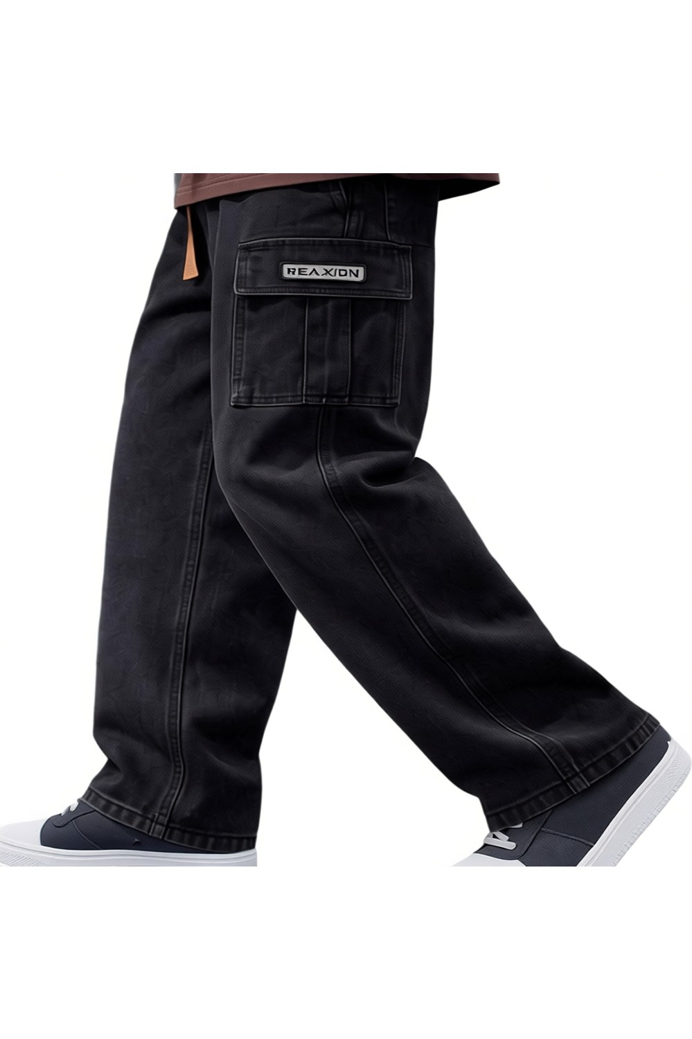 Oksit Reax Luiz Beli Lastikli ve Ipli Komando Baggy Fit Kot Kargo Pantolon görsel 3