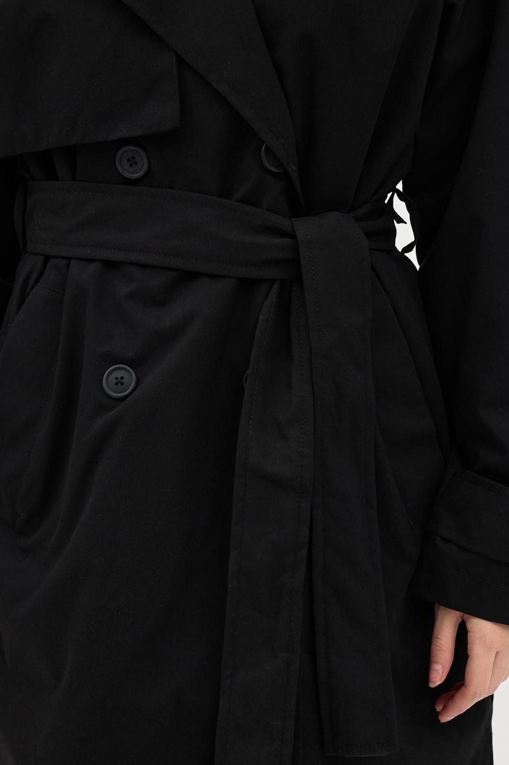 Ressho Kadın Kemerli Uzun Trençkot, Su Geçirmez, Astarlı, Oversize Model görsel 2