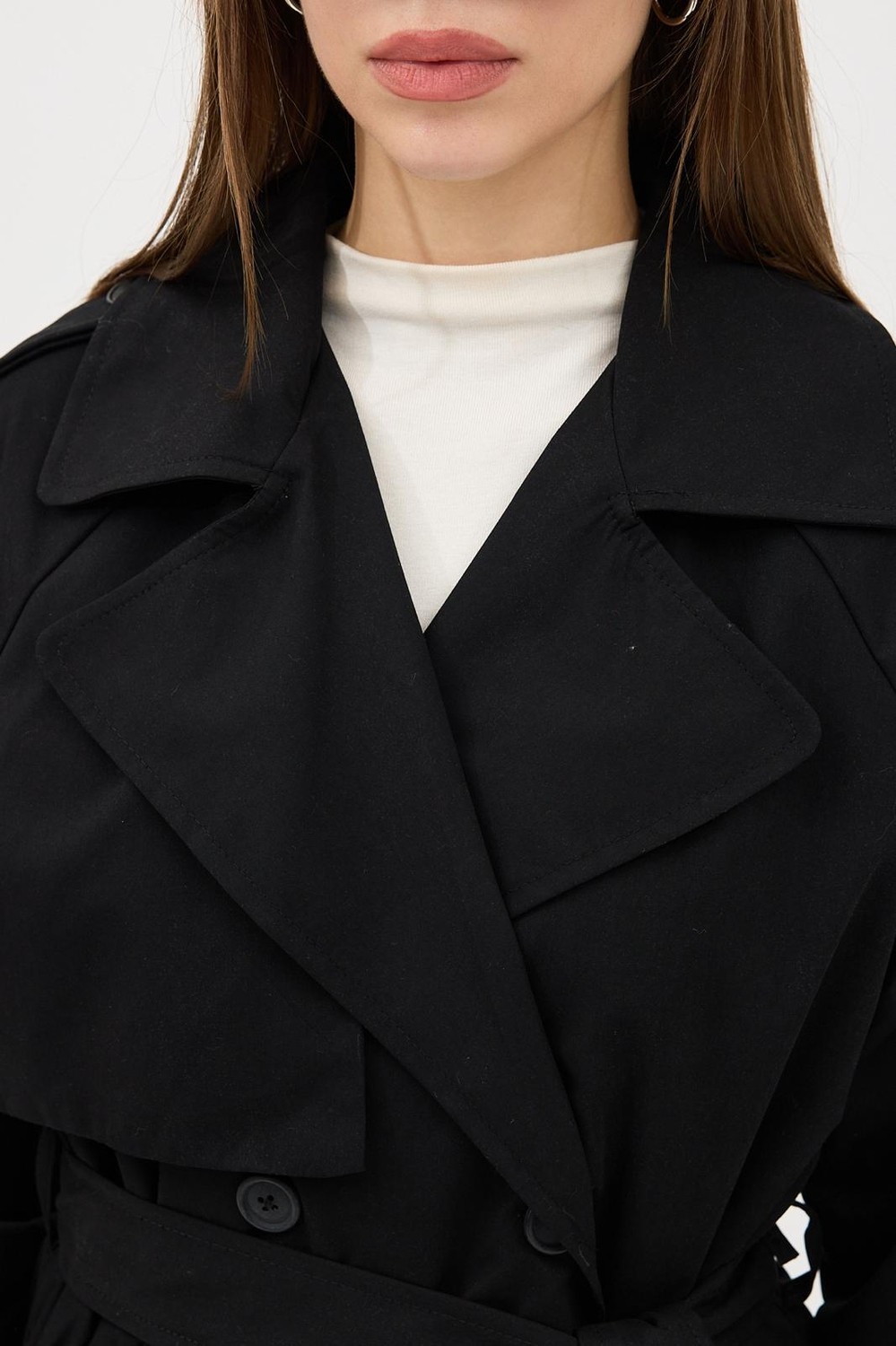 Ressho Kadın Kemerli Uzun Trençkot, Su Geçirmez, Astarlı, Oversize Model görsel 3