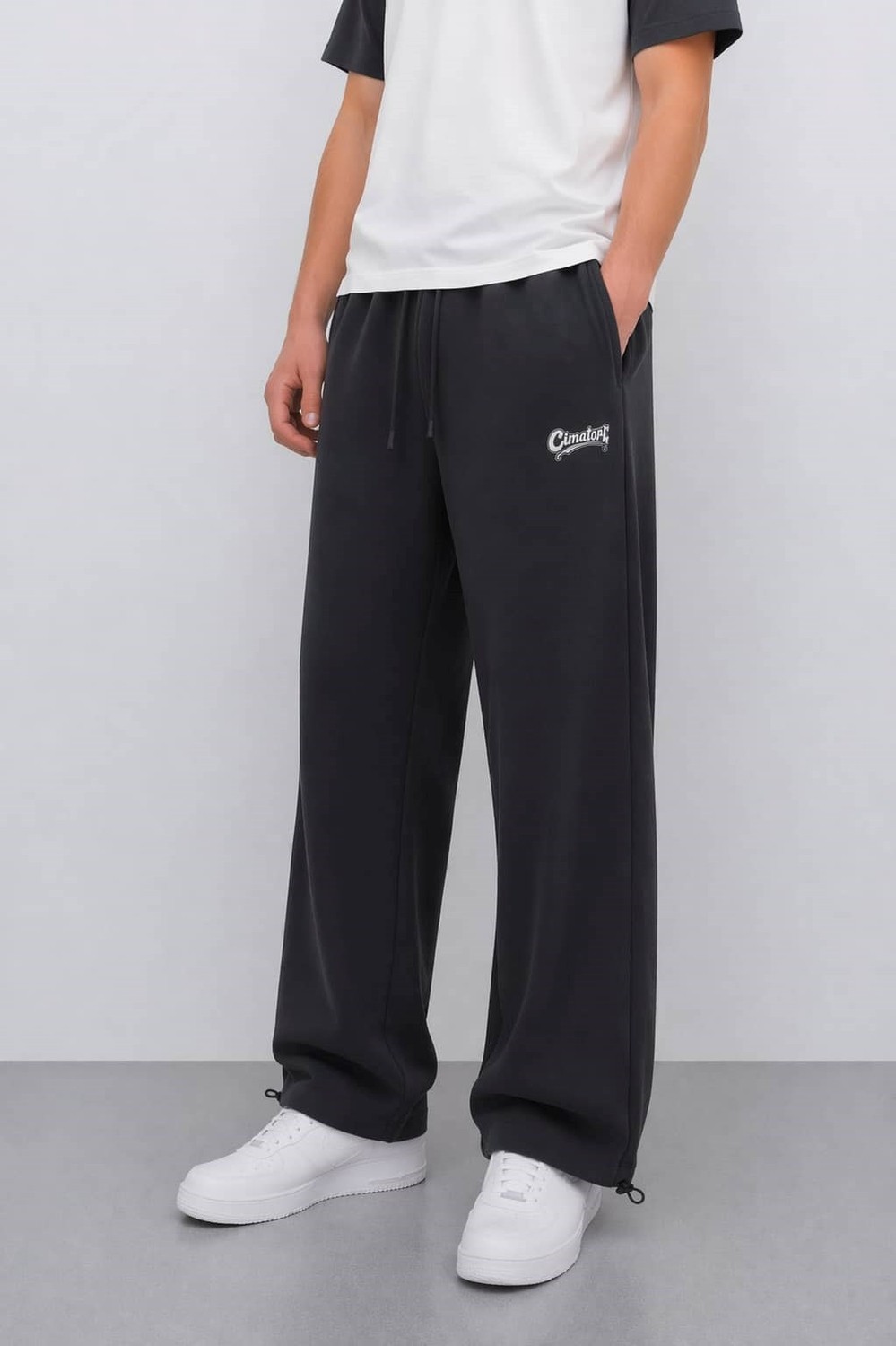 Ohepmoda Erkek Baggy Kalıp Baskılı Düz Rahat Günlük Eşofman Altı