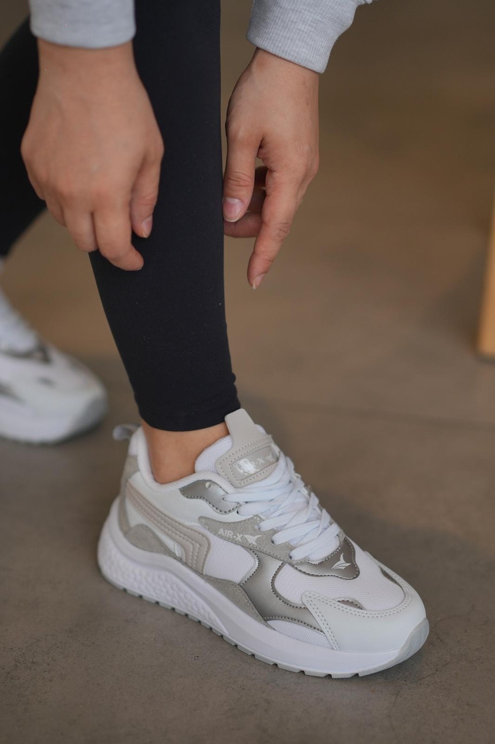 Solazer Kadın Füme Pudra Ortopedik Taban Günlük Sneaker 086-1 görsel 6