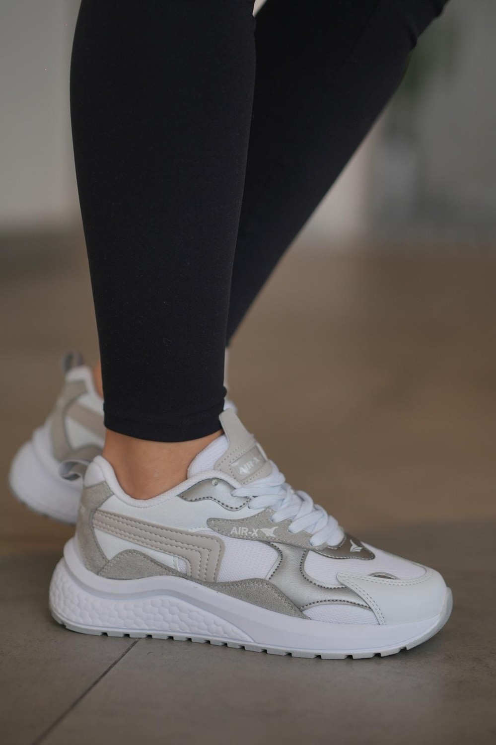Solazer Kadın Füme Pudra Ortopedik Taban Günlük Sneaker 086-1 görsel 8