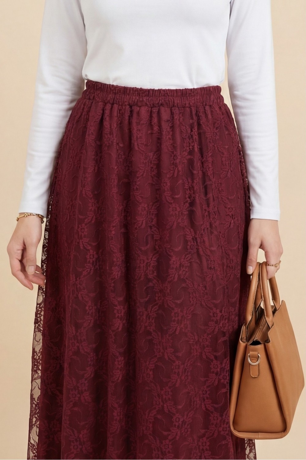 Moda Morfo Asimetrik Kesim Astarlı Beli Lastikli Tül Etek -İndigo