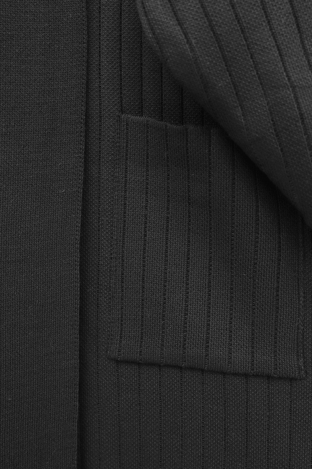 Moda Morfo Kolu Düğme Detaylı Fitilli Uzun Triko Hırka -Siyah görsel 4