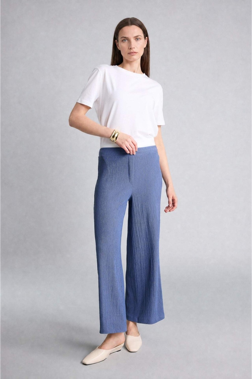 DeFacto Culotte Düz Paça Kırışık Dokulu Pantolon H8605AX26HS görsel 2