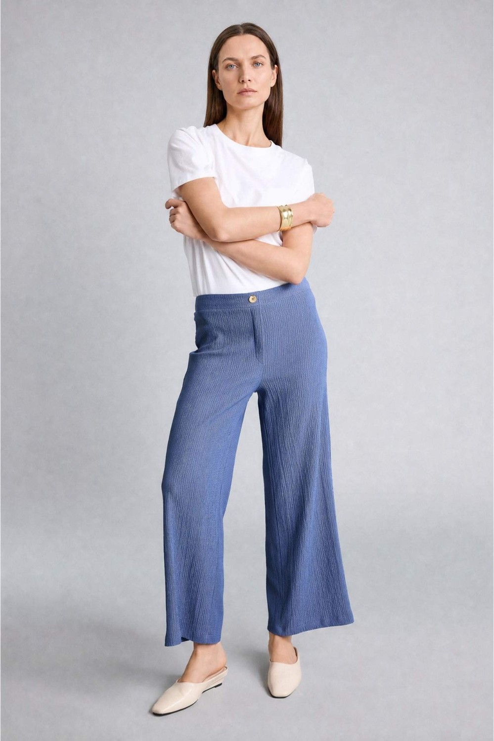 DeFacto Culotte Düz Paça Kırışık Dokulu Pantolon H8605AX26HS görsel 3