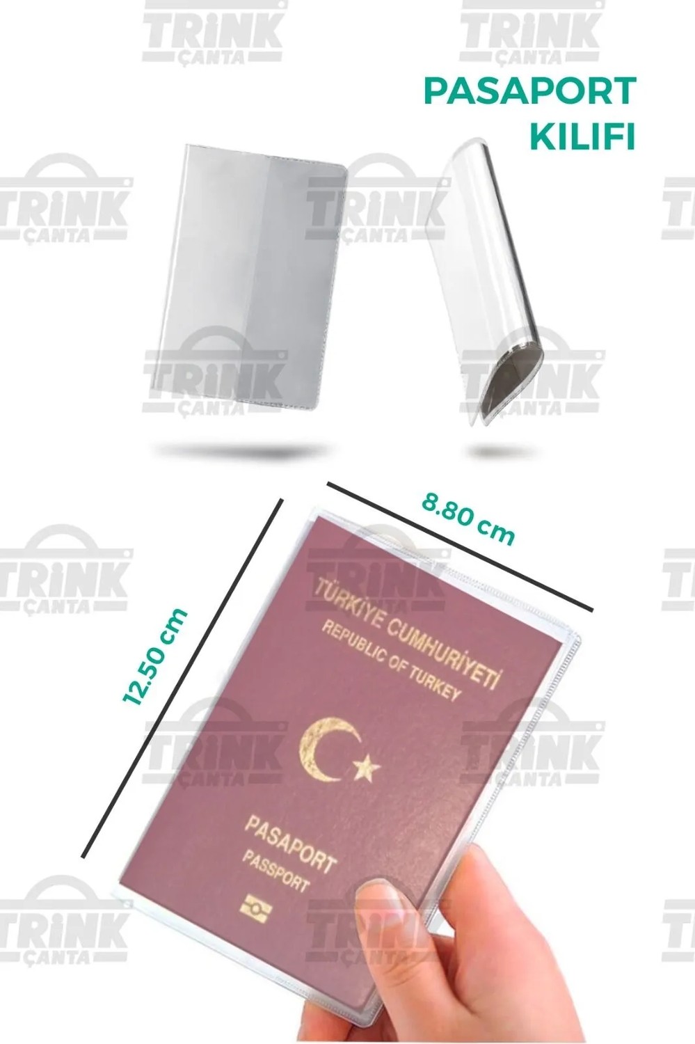 Trink Çanta Şeffaf Su Geçirmez Pasaport Koruma Kabı Pasaport Kılıfı Yüksek Kalite Pvc Temizlenebilir