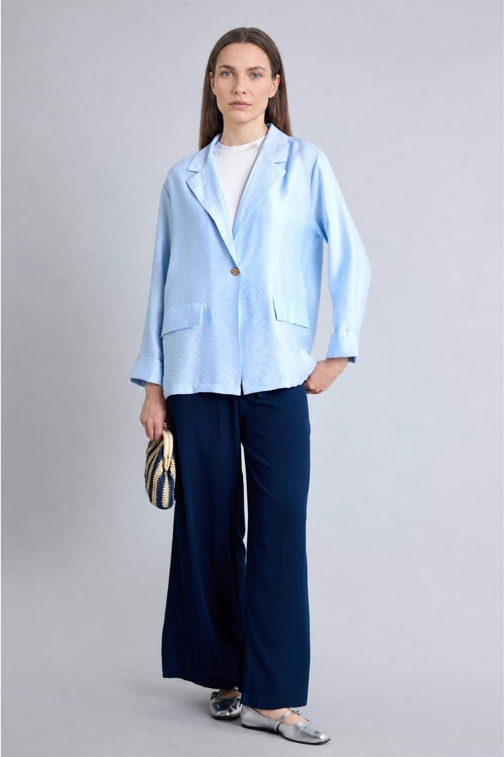 DeFacto Regular Fit Cepli Düğme Kapama Blazer Ceket H1418AX26SM görsel 3