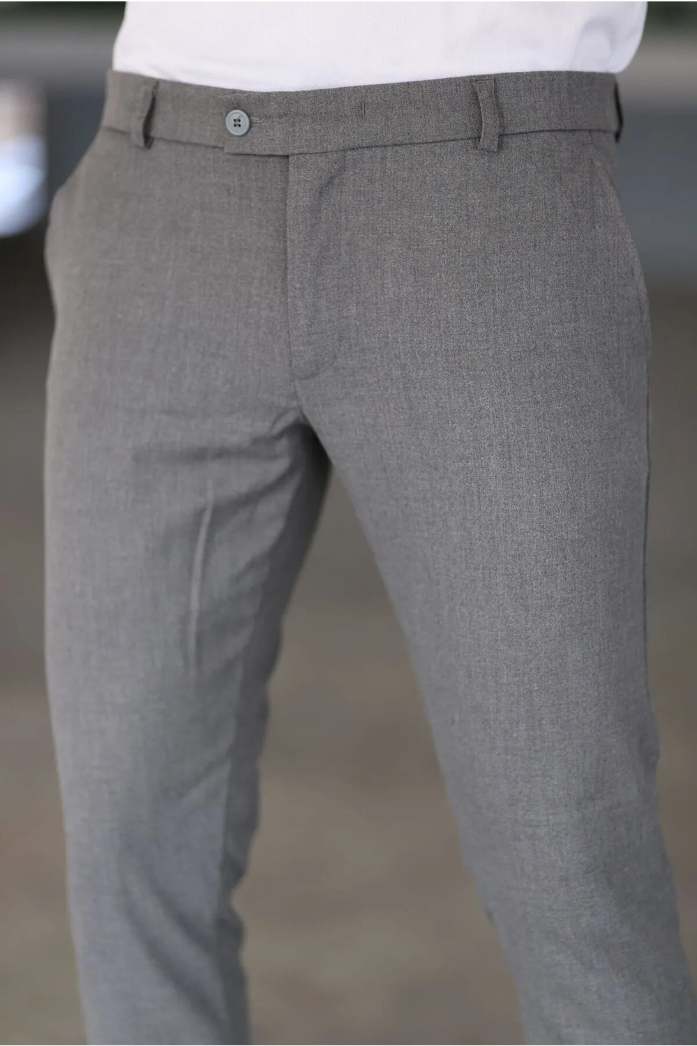 Bürke Baggy Çift Pileli Krem-Bej Renk Beli Lastikli Kaliteli Rahat Kesim Klasik Bol Paça Baggy Pantolon görsel 6