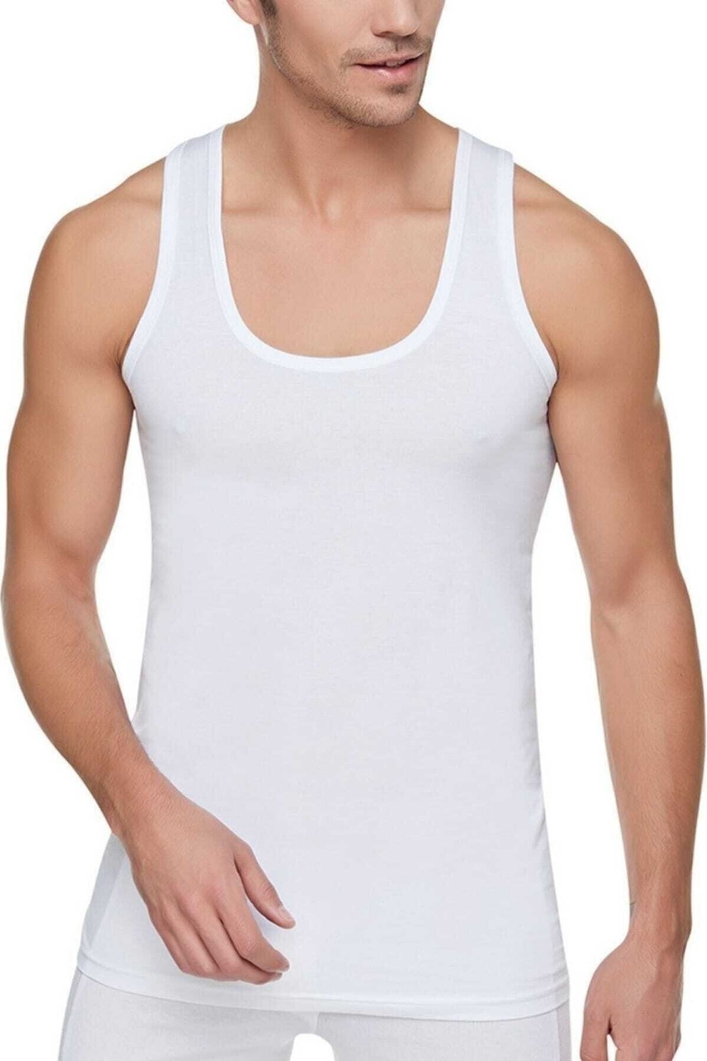 Tutku Erkek Beyaz 3' lü Paket Pamuklu Penye Atlet