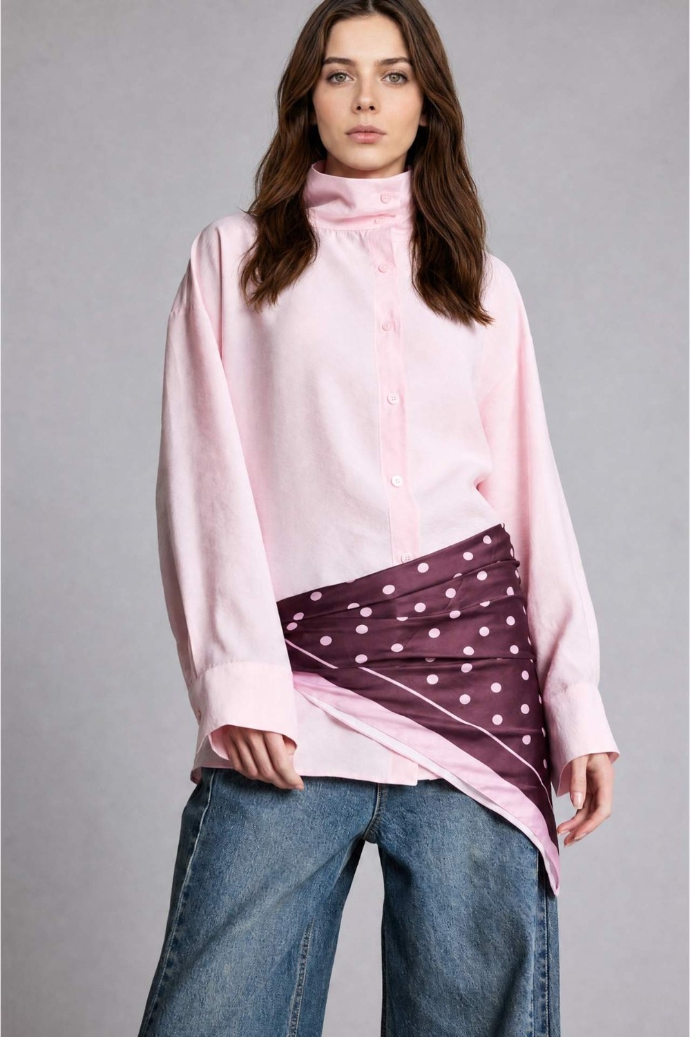 DeFacto Regular Fit Modal Uzun Kollu Açık Pembe Tunik H9044AX26AU