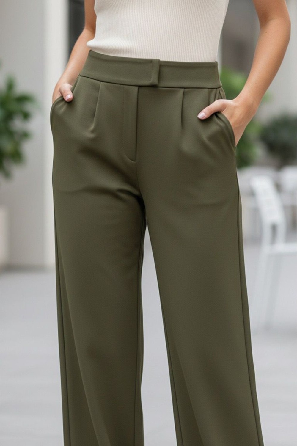 Fit Women Kadın Likralı Cırt Kapamalı Palazzo Pantolon 4433 görsel 2