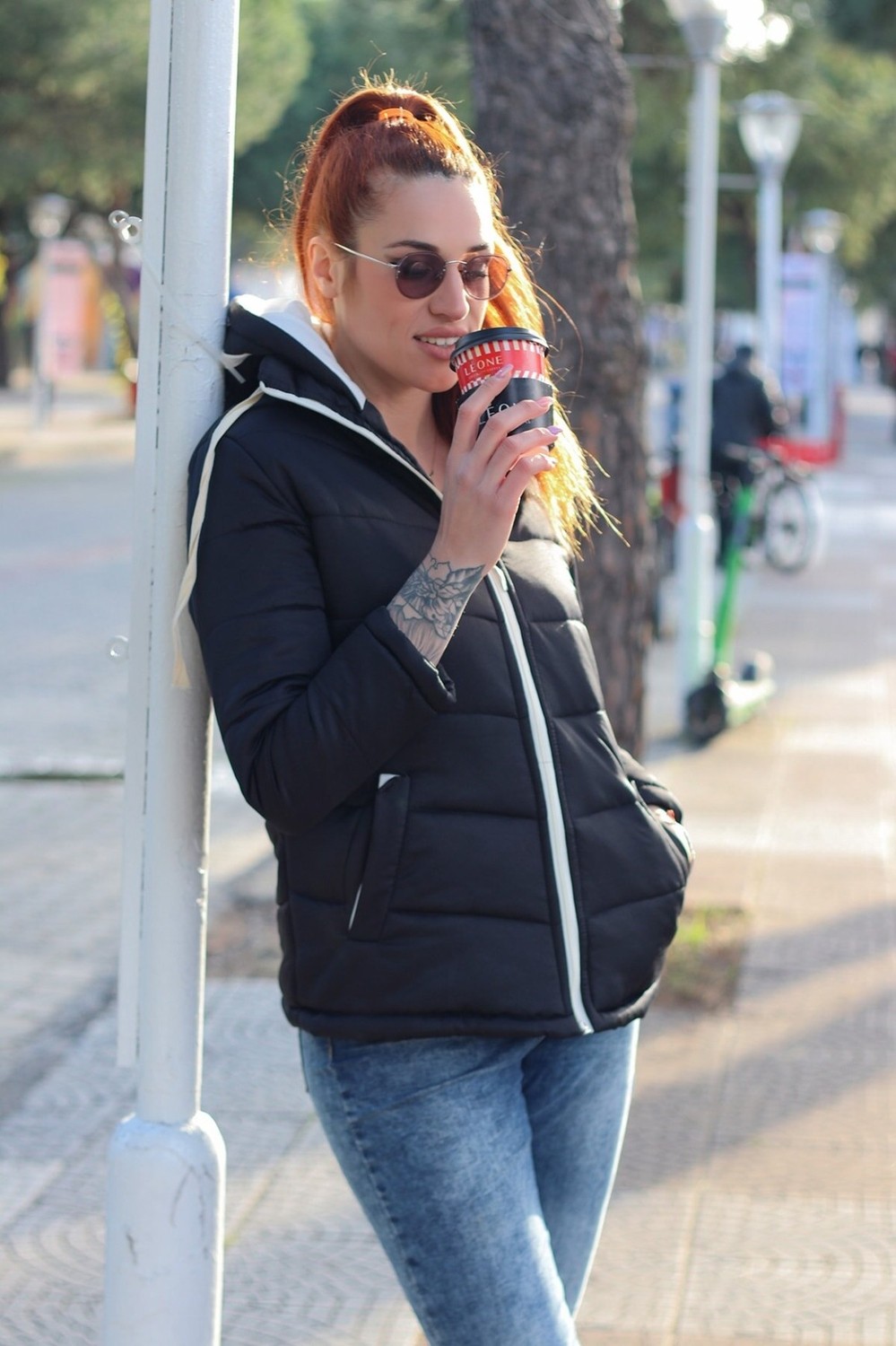 Barbora Günlük Şık Kapüşonlu Kışlık Kadın Şişme Mont görsel 3
