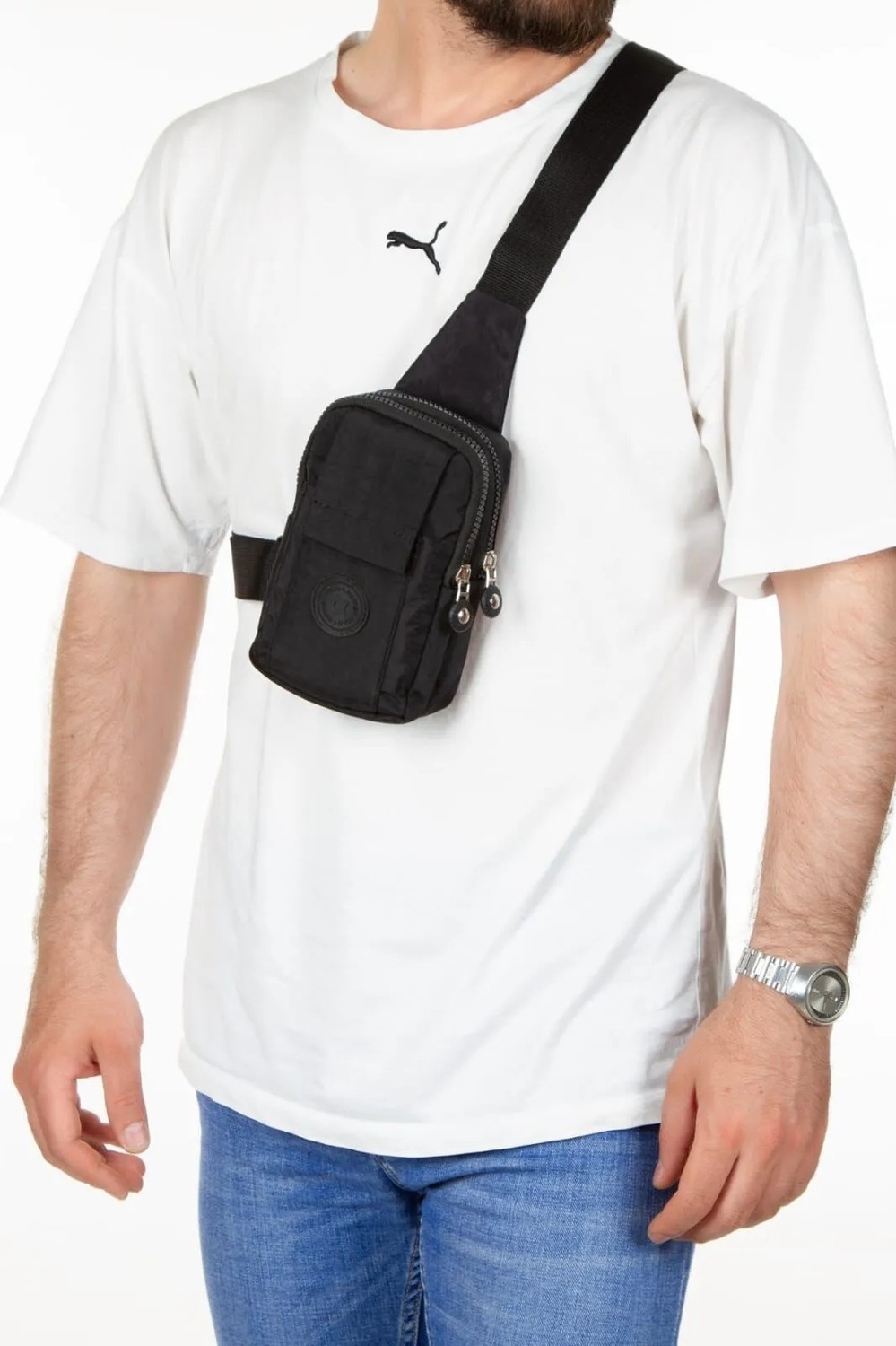 Sannora Bags Keten Telefon Bölmeli Bel ve Çapraz Omuz Çanta Göğüs Seyahet Günlük Bodybag